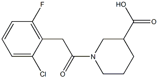 1-[2-(2-chloro-6-fluorophenyl)acetyl]piperidine-3-carboxylic acid Struktur