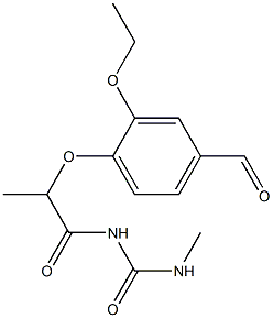 1-[2-(2-ethoxy-4-formylphenoxy)propanoyl]-3-methylurea Struktur