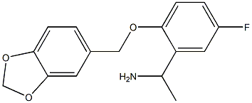 1-[2-(2H-1,3-benzodioxol-5-ylmethoxy)-5-fluorophenyl]ethan-1-amine Struktur