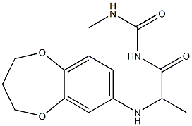 1-[2-(3,4-dihydro-2H-1,5-benzodioxepin-7-ylamino)propanoyl]-3-methylurea Struktur