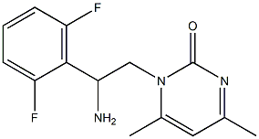 1-[2-amino-2-(2,6-difluorophenyl)ethyl]-4,6-dimethylpyrimidin-2(1H)-one Struktur