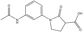 1-[3-(acetylamino)phenyl]-2-oxopyrrolidine-3-carboxylic acid Struktur