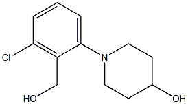 1-[3-chloro-2-(hydroxymethyl)phenyl]piperidin-4-ol Struktur