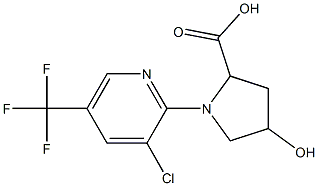 1-[3-chloro-5-(trifluoromethyl)pyridin-2-yl]-4-hydroxypyrrolidine-2-carboxylic acid Struktur