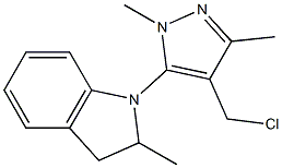 1-[4-(chloromethyl)-1,3-dimethyl-1H-pyrazol-5-yl]-2-methyl-2,3-dihydro-1H-indole Struktur