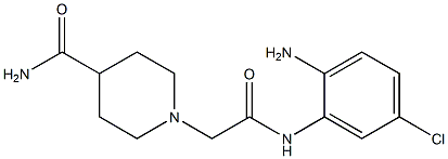 1-{[(2-amino-5-chlorophenyl)carbamoyl]methyl}piperidine-4-carboxamide Struktur