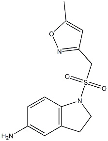 1-{[(5-methyl-1,2-oxazol-3-yl)methane]sulfonyl}-2,3-dihydro-1H-indol-5-amine Struktur