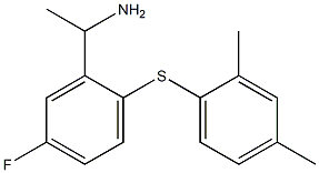 1-{2-[(2,4-dimethylphenyl)sulfanyl]-5-fluorophenyl}ethan-1-amine Struktur