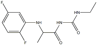 1-{2-[(2,5-difluorophenyl)amino]propanoyl}-3-ethylurea Struktur