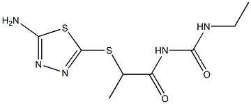 1-{2-[(5-amino-1,3,4-thiadiazol-2-yl)sulfanyl]propanoyl}-3-ethylurea Struktur