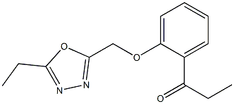 1-{2-[(5-ethyl-1,3,4-oxadiazol-2-yl)methoxy]phenyl}propan-1-one Struktur