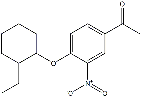 1-{4-[(2-ethylcyclohexyl)oxy]-3-nitrophenyl}ethan-1-one Struktur