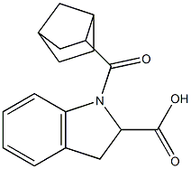 1-{bicyclo[2.2.1]heptan-2-ylcarbonyl}-2,3-dihydro-1H-indole-2-carboxylic acid Struktur