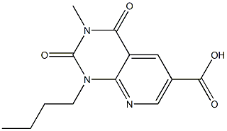 1-butyl-3-methyl-2,4-dioxo-1,2,3,4-tetrahydropyrido[2,3-d]pyrimidine-6-carboxylic acid Struktur