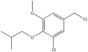 1-chloro-5-(chloromethyl)-3-methoxy-2-(2-methylpropoxy)benzene Struktur