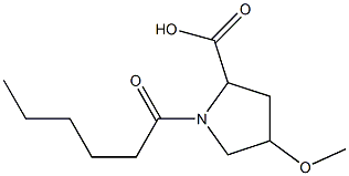 1-hexanoyl-4-methoxypyrrolidine-2-carboxylic acid Struktur