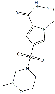 1-methyl-4-[(2-methylmorpholin-4-yl)sulfonyl]-1H-pyrrole-2-carbohydrazide Struktur