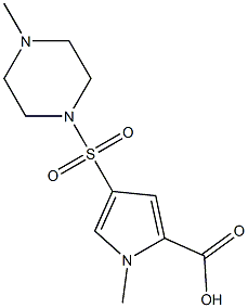 1-methyl-4-[(4-methylpiperazin-1-yl)sulfonyl]-1H-pyrrole-2-carboxylic acid Struktur