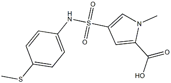 1-methyl-4-{[4-(methylsulfanyl)phenyl]sulfamoyl}-1H-pyrrole-2-carboxylic acid Struktur