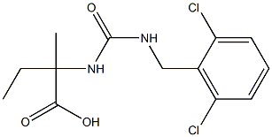 2-({[(2,6-dichlorophenyl)methyl]carbamoyl}amino)-2-methylbutanoic acid Struktur