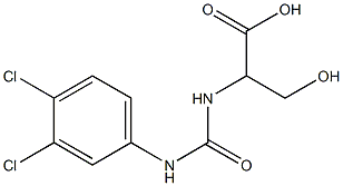 2-({[(3,4-dichlorophenyl)amino]carbonyl}amino)-3-hydroxypropanoic acid Struktur