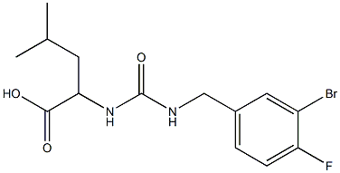 2-({[(3-bromo-4-fluorophenyl)methyl]carbamoyl}amino)-4-methylpentanoic acid Struktur