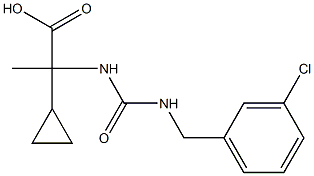 2-({[(3-chlorophenyl)methyl]carbamoyl}amino)-2-cyclopropylpropanoic acid Struktur