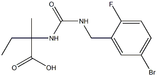 2-({[(5-bromo-2-fluorophenyl)methyl]carbamoyl}amino)-2-methylbutanoic acid Struktur