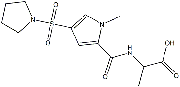 2-({[1-methyl-4-(pyrrolidin-1-ylsulfonyl)-1H-pyrrol-2-yl]carbonyl}amino)propanoic acid Struktur