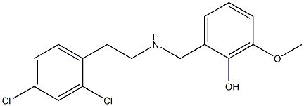 2-({[2-(2,4-dichlorophenyl)ethyl]amino}methyl)-6-methoxyphenol Struktur