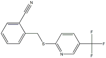 2-({[5-(trifluoromethyl)pyridin-2-yl]sulfanyl}methyl)benzonitrile Struktur