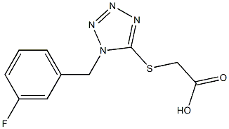 2-({1-[(3-fluorophenyl)methyl]-1H-1,2,3,4-tetrazol-5-yl}sulfanyl)acetic acid Struktur