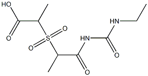 2-({1-[(ethylcarbamoyl)amino]-1-oxopropane-2-}sulfonyl)propanoic acid Struktur