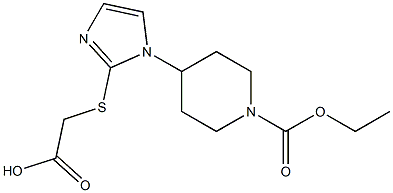 2-({1-[1-(ethoxycarbonyl)piperidin-4-yl]-1H-imidazol-2-yl}sulfanyl)acetic acid Struktur