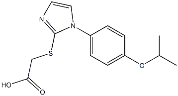 2-({1-[4-(propan-2-yloxy)phenyl]-1H-imidazol-2-yl}sulfanyl)acetic acid Struktur