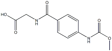 2-({4-[(methoxycarbonyl)amino]phenyl}formamido)acetic acid Struktur