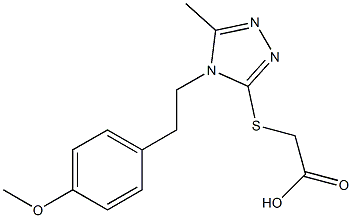 2-({4-[2-(4-methoxyphenyl)ethyl]-5-methyl-4H-1,2,4-triazol-3-yl}sulfanyl)acetic acid Struktur