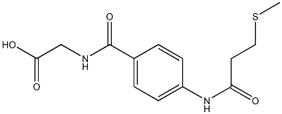 2-({4-[3-(methylsulfanyl)propanamido]phenyl}formamido)acetic acid Struktur