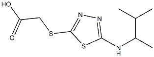 2-({5-[(3-methylbutan-2-yl)amino]-1,3,4-thiadiazol-2-yl}sulfanyl)acetic acid Struktur