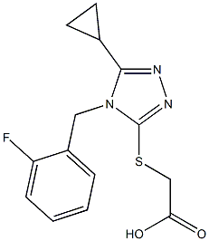 2-({5-cyclopropyl-4-[(2-fluorophenyl)methyl]-4H-1,2,4-triazol-3-yl}sulfanyl)acetic acid Struktur