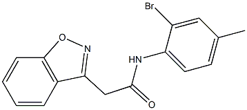 2-(1,2-benzisoxazol-3-yl)-N-(2-bromo-4-methylphenyl)acetamide Struktur