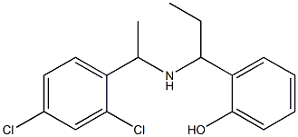 2-(1-{[1-(2,4-dichlorophenyl)ethyl]amino}propyl)phenol Struktur