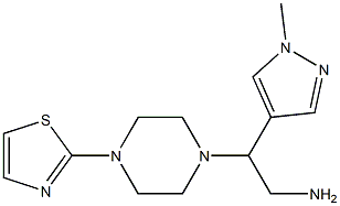 2-(1-methyl-1H-pyrazol-4-yl)-2-[4-(1,3-thiazol-2-yl)piperazin-1-yl]ethan-1-amine Struktur