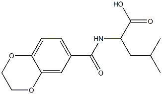 2-(2,3-dihydro-1,4-benzodioxin-6-ylformamido)-4-methylpentanoic acid Struktur