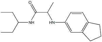 2-(2,3-dihydro-1H-inden-5-ylamino)-N-(pentan-3-yl)propanamide Struktur