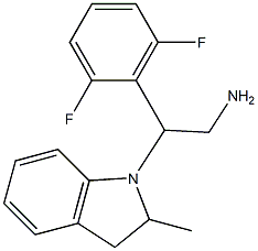 2-(2,6-difluorophenyl)-2-(2-methyl-2,3-dihydro-1H-indol-1-yl)ethan-1-amine Struktur