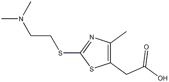 2-(2-{[2-(dimethylamino)ethyl]sulfanyl}-4-methyl-1,3-thiazol-5-yl)acetic acid Struktur