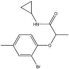 2-(2-bromo-4-methylphenoxy)-N-cyclopropylpropanamide Struktur