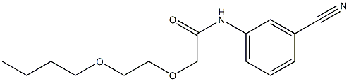 2-(2-butoxyethoxy)-N-(3-cyanophenyl)acetamide Struktur