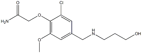 2-(2-chloro-4-{[(3-hydroxypropyl)amino]methyl}-6-methoxyphenoxy)acetamide Struktur